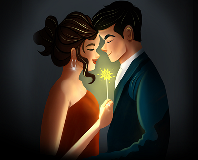 Valentine's day bride couple dribbbleweeklywarmup groom illustration love propose romantic valentine valentine day vibes wedding