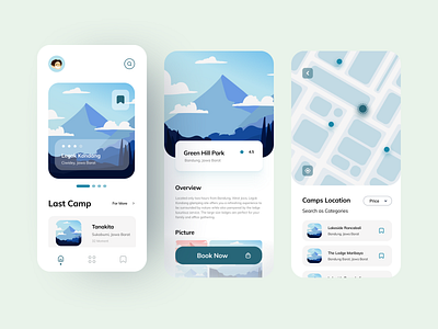 Booking Camp App app camping design figma interface mobile app design traveling traveling app ui uiux ux