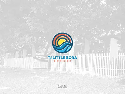 TJ Little Bora beach branding design logo resort sunset waves