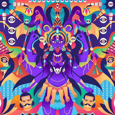 Kaali abstract design dribbble follow god graphicdesign illustration india kali mythology shot vector