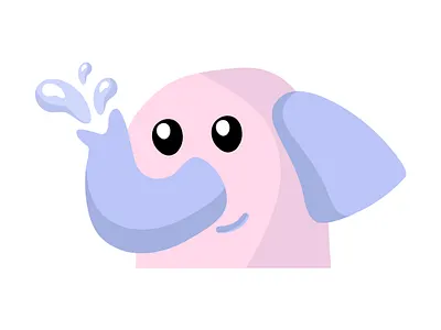 Pink Elephant. adorable baby animal baby pink children cute elephant flat flat illustration funny graphic kid little elephant lovely modern pink pink elephant print simple vector wild