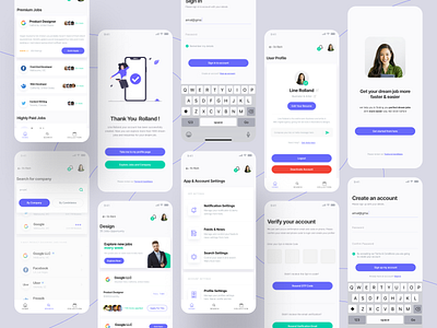 Jobify - Jobs Finder App UI app app ui app ui kit app ui ux figma sketch ui ui ux design ui ux designer ux