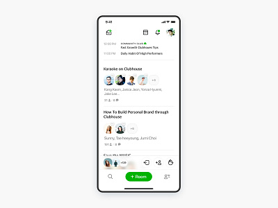 Clubhouse UI redesign app design iphone simple ui