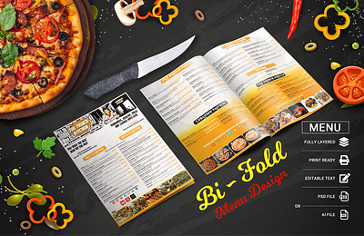 Bi-Fold Brochure Menu Design