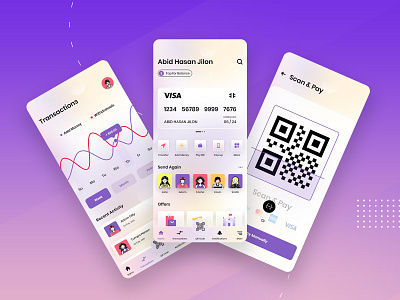 Digital Wallet App Design banking app banner currency app design digital transcation digital wallet mobile app mobile bank money transcation money wallet screen trend app ux uxdesign wallet app wallet ui walletapp wallets xd