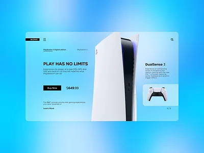 Sony Playstation 5 blur console design game minimal play playstation5 shop sony ui ux website