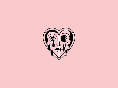 Heart band design dooom illustration merch occult rad skeleton skull tattoo