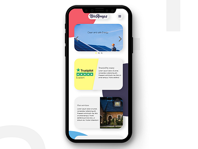 BioAmps - Green power company phone website branding design flat illustration minimal ui ux vector web website