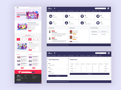 School Management system PHP with codeigniter Framework app design minimal ui ux web website