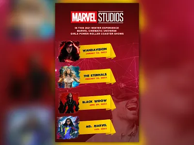 Cinema LCD Advertisement Poster action branding cinema poster design girlspower illustration marvel poster marvel studios photoshop cc poster red theme vector