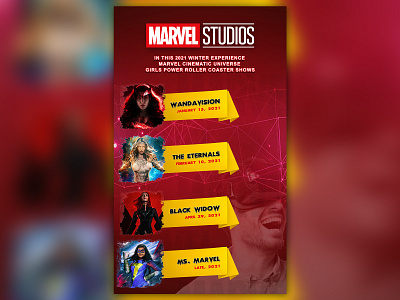 Cinema LCD Advertisement Poster action branding cinema poster design girlspower illustration marvel poster marvel studios photoshop cc poster red theme vector