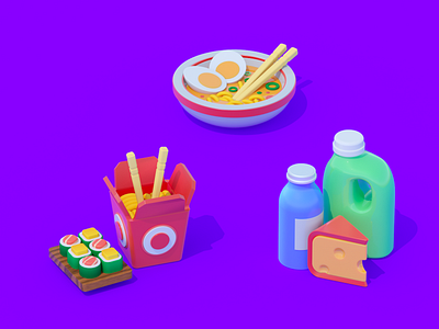 Icons for food app 3d app application art cinema 4d cinema4d corona render design icons illustration illustrations picture ui work