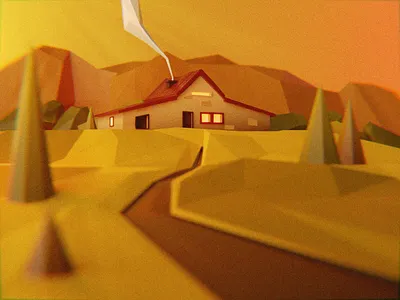 Small farm outside the city 3d 3d art 3d artist 3d house 3d illustrator blender blender 3d blender3d blender3dart blendercycles farm focus house illustraion illustration lowpoly