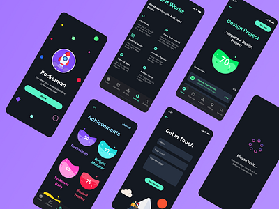 TO DO APP app app design application art behance project branding dark app dark mode design game design illustration mobile mobile app design mobile ui modern ux