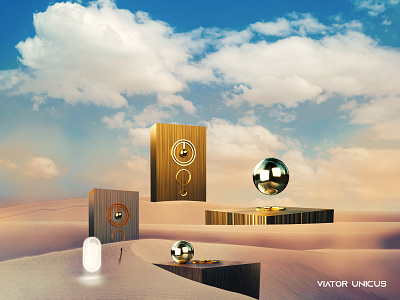 viator unicus 3d art adobe photoshop adobedimension art desert design digital art gold illustration illustrator minimal sand web