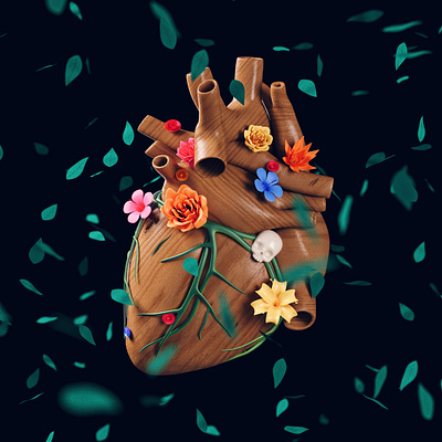 Love for Craft | Valentine's Day 3d 3d art 3d illustrator cinema4d fridakahlo heart nature valentine valentine day valentines