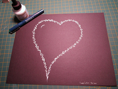 Growing Hearts fourwindsgraphics hand drawn heart illustration valentines valentinesday wedding white ink white on black