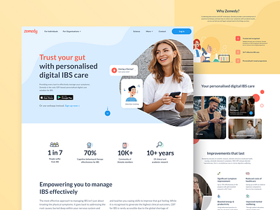 Healthcare Startup Landing Page UI Design blob branding card design health health care healthcare hero illustration landing product page startup stats ui website