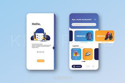 Laundry Apps UI Design app design illustration ui ux vector