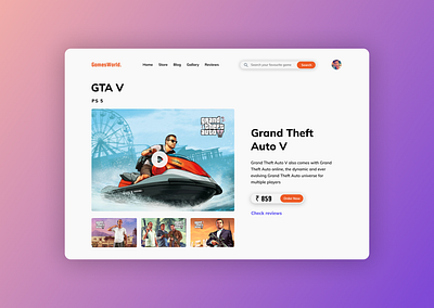 GTA 5 cart page design landing page minimal ui uiux ux web design