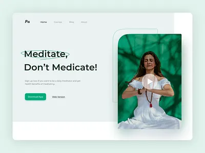 Pacifica - Landing page colors design doctor figma green health medical meditation minimal mobile modern motion music popular safe science typography ui ux web