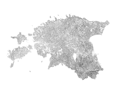 Estonia - Black and white map estonia illustration landscape map minimal mountain nature poster relief topographic topography white