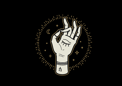 Mystic Hand astrology esoteric hand illustration logo mystic vector