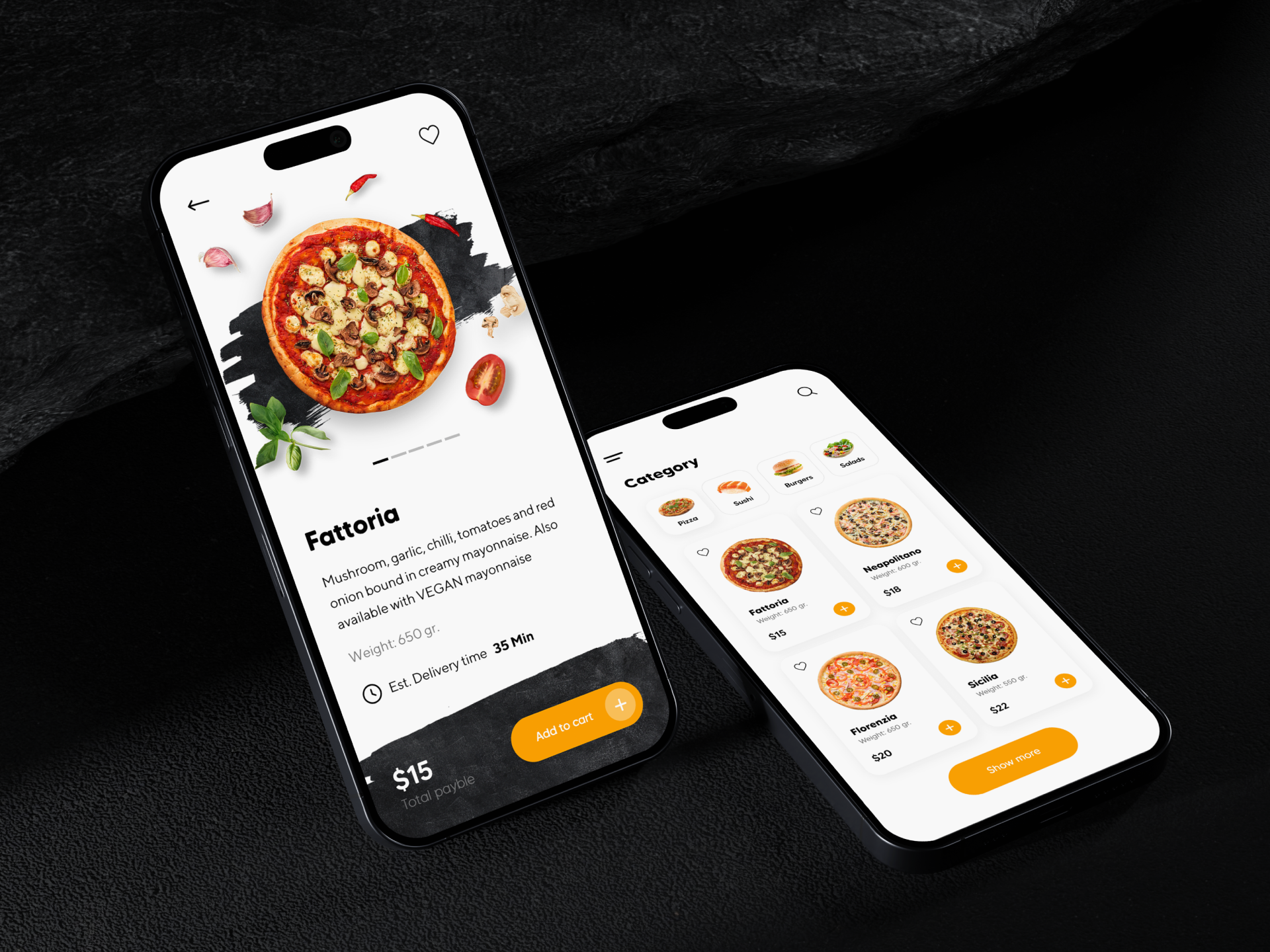 Food Delivery - Mobile App Design app appdesign design food icon illustration minimal mobile mobileapp mobileappdesign pizza sushi ui uidesign uiux uiuxdesign ux uxdesign uxuidesign visualdesign
