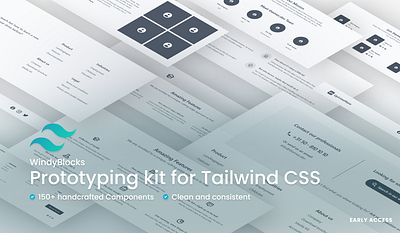 Prototyping kit Tailwind CSS design fitness landing page saas website