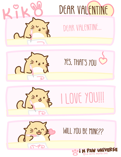 Kiko "I Love You" Happy Valentine's Day 2021 branding cartoon cartoon character cats comic comic art couples couplesgoals cute art digital art digital illustration illustration in love kawaii art love pet pets sweetheart valentines day vday