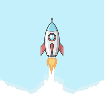 Rocket cartoon icon illustration mascot rocket