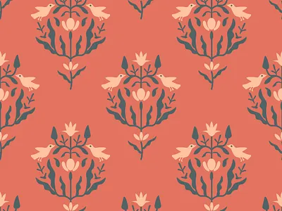 Tree of life decorative design floral flower nature pattern seamless simple surface design texture