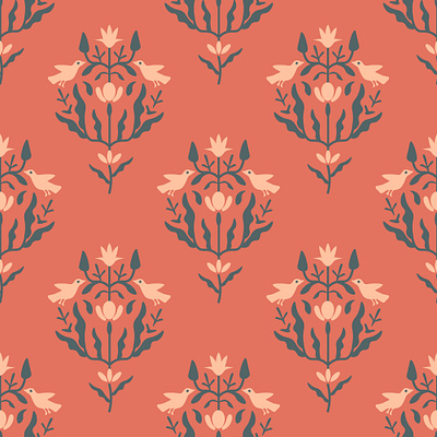 Tree of life decorative design floral flower nature pattern seamless simple surface design texture
