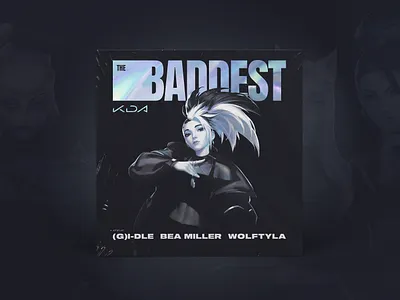 K/DA "The Baddest" Single Cover advertising album album art album cover albumcoverdesign brand branding campaign design design game illustration kda leagueoflegends marketing typography