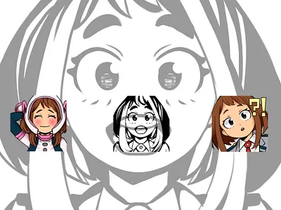 Uraraka Ochako Emote emote emotes graphic illustration myheroacademia streamer twitch uraraka ochaco