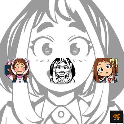 Uraraka Ochako Emote emote emotes graphic illustration myheroacademia streamer twitch uraraka ochaco