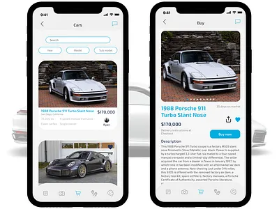 Carrera marketplace screen carrera porsche porsche 911 sport car user interface