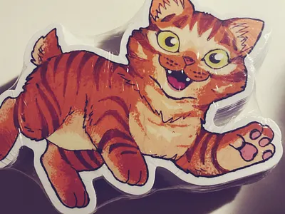 Sullivan the cat stickers cats drawing illustration josh hoye sticker design sticker mule
