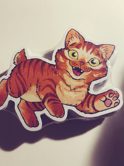 Sullivan the cat stickers cats drawing illustration josh hoye sticker design sticker mule