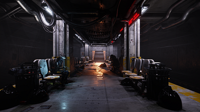 Cyberpunk Subway Station 3d animation art b3d blender blender3d cyberpunk design eevee eeveerender illustration