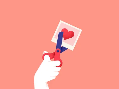 Cut It Out bold cut out cynic ex exes flat hand heart heartbreak heartbroken hearts illustration remove it scissors texture textured textures valentine valentinesday vector