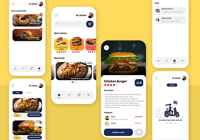 Foodies App food app food illustration food store mobile app mobile ui shopping app ui uidesign uiux ux