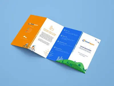 TravelSquare Leaflet Mockups Front branding brochure brochure design brochure mockup clean design colorful design design illustration illustration art leaflet leaflet design leaflets marketing campaign marketing collateral mockup mockup design mockups travel agency typography vector