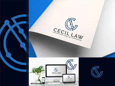 Cecil Law PLLC 4 company design flat icon identity identity branding identity design law law firm lawyer logo logo design tech tech logo technology vector