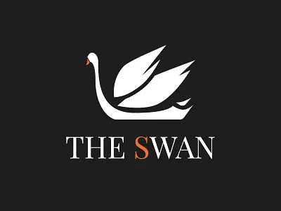 Swan Logo elegant feminine logo logos orange swan white