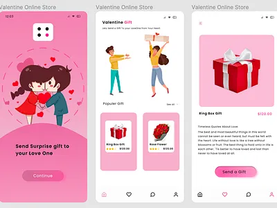 valentine day online shopping store design icon ui ux vector web website