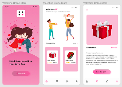 valentine day online shopping store design icon ui ux vector web website