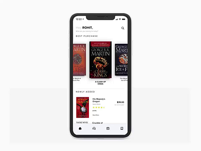 Fantasy E-book app book app book ui ebook game of thrones got mobile app ui ui design uiux ux design