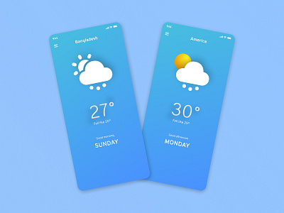 Weather mobile apps design apple apps design creative dark ui glass morphism illustration ios mobile mobile app design rain sun typography ui ui concept ux weather