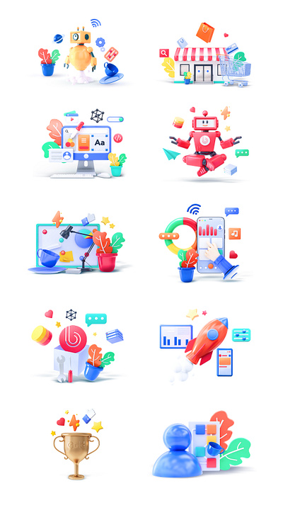 3D illuctration 3d icons illustration